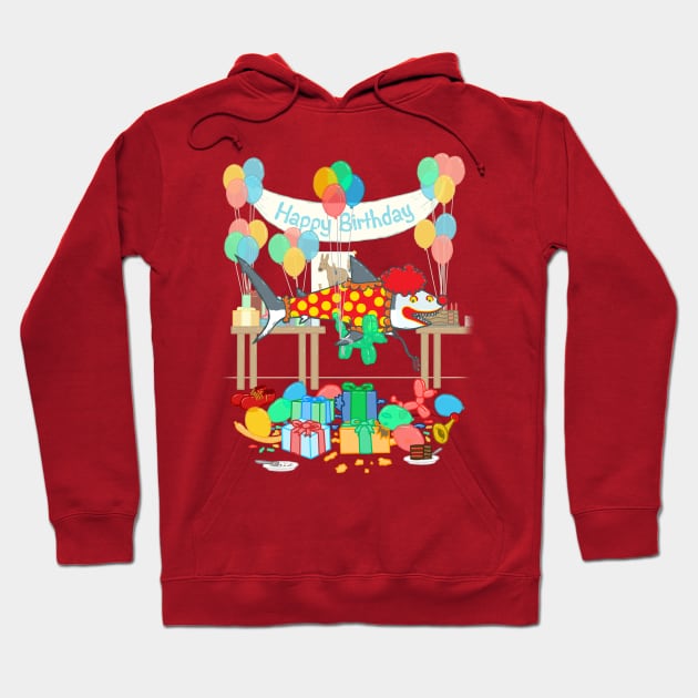 The Birthday Party Clown Shark Hoodie by nickv47